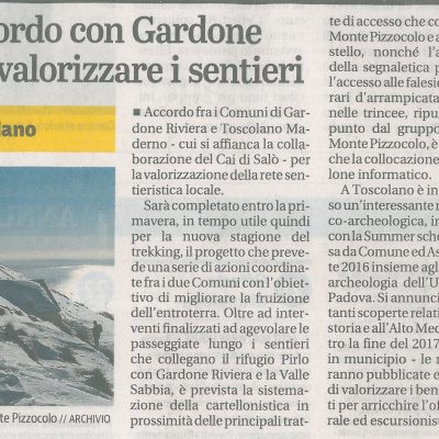 Dal GIORNALE DI BRESCIA primi di gennaio 2017