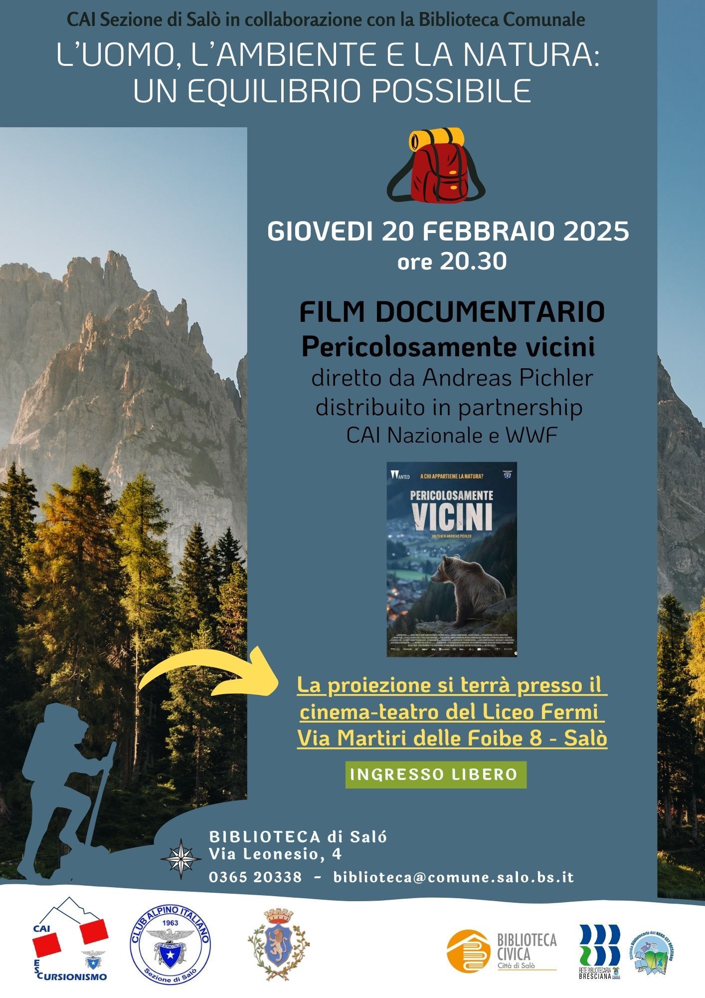 Locandina evento "pericolosamente vicini"